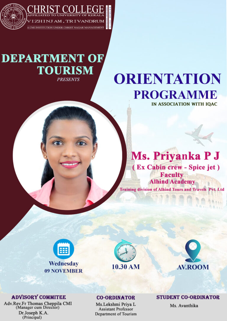 ORIENTATION PROGRAMME FOR TOURISM STUDENTS