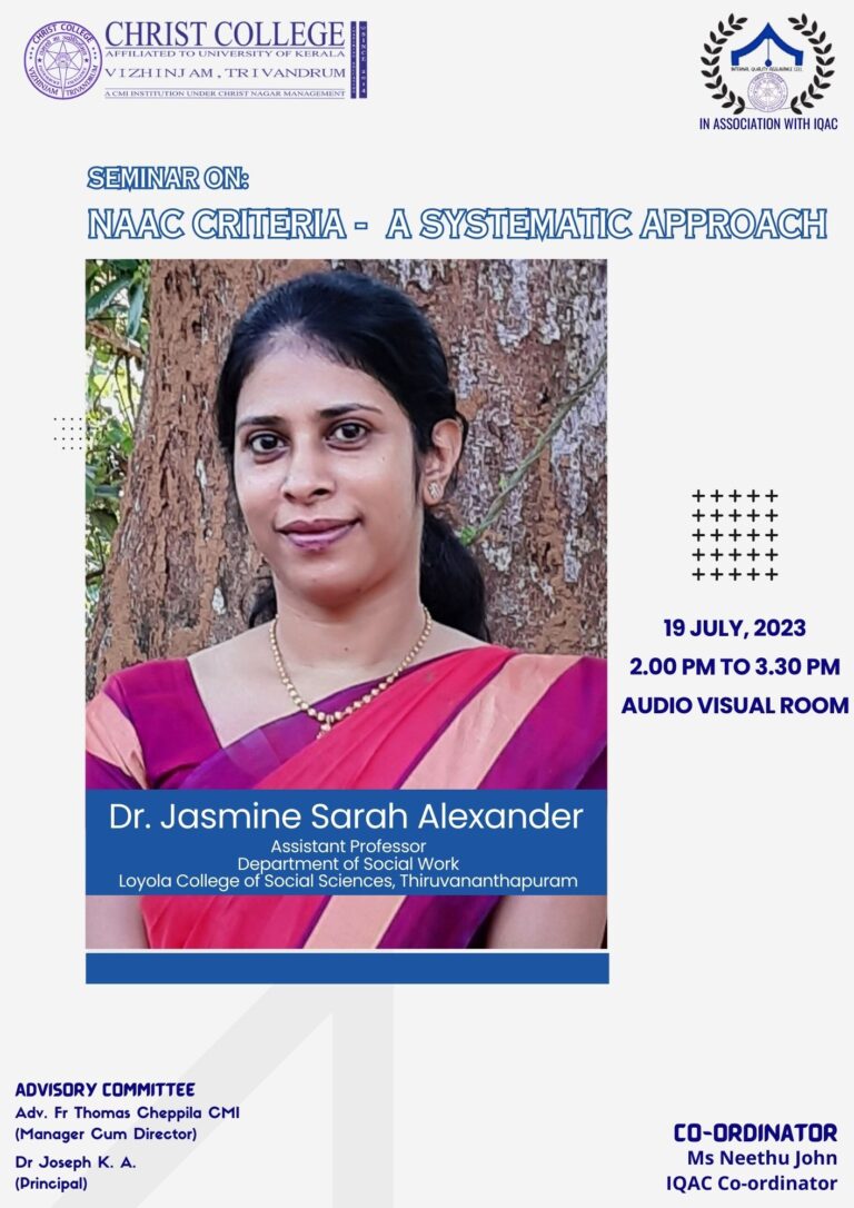 A Seminar on Naac Criteria – A Systemic Approach