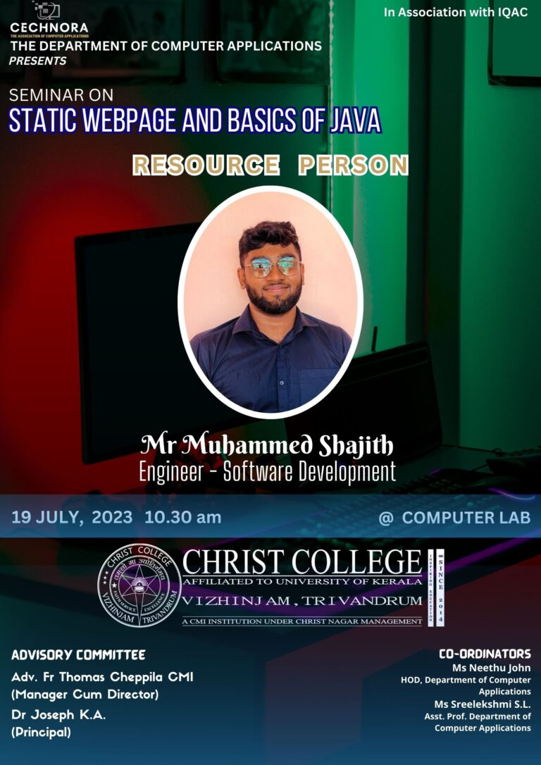 SEMINAR: STATIC WEBPAGES AND THE BASICS OF JAVA