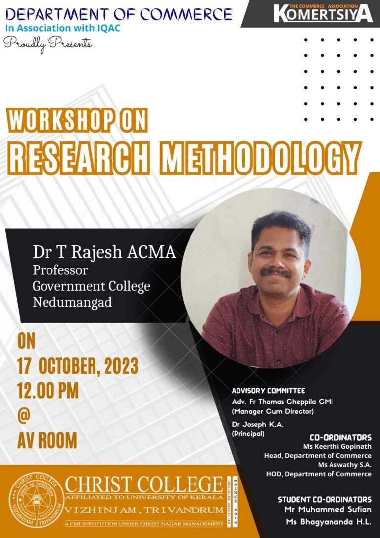 WORKSHOP ON RESEARCH METHODOLOGY