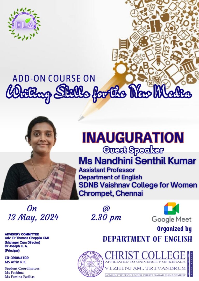 Add-on Course : “Writing Skills for the New Media”